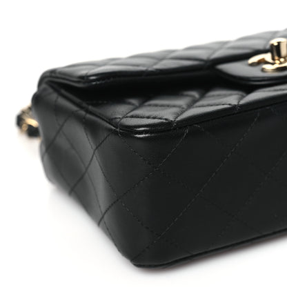 Chanel Lambskin Quilted Mini Rectangular Flap Black 9 of 11