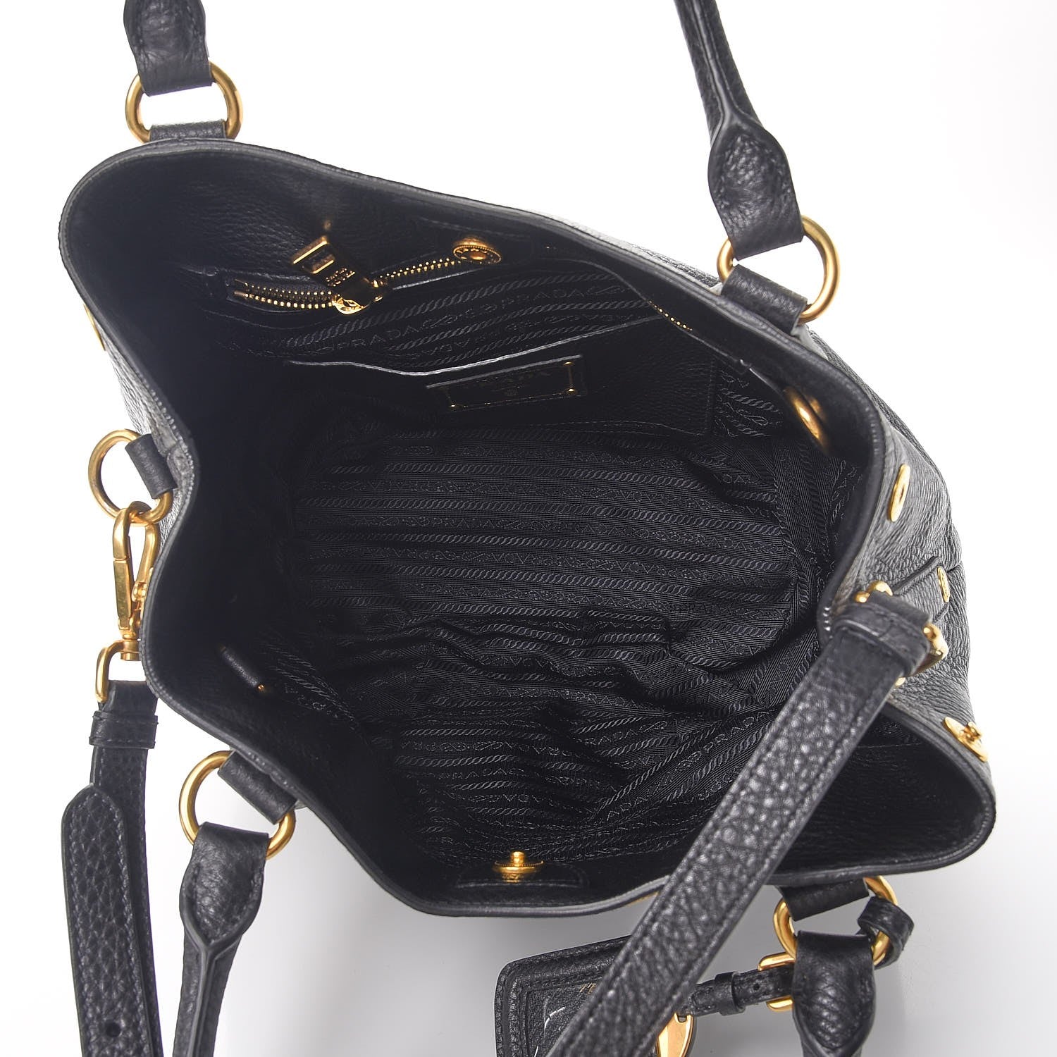 Prada Vitello Daino Tote Nero Black 5 of 8