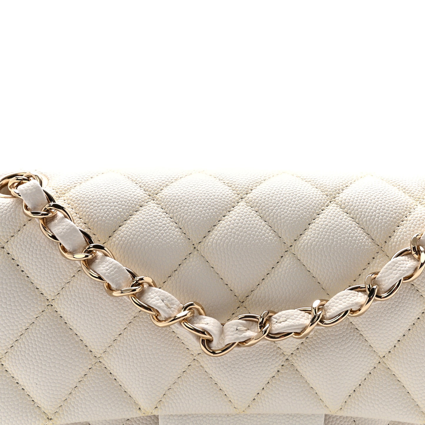 Caviar Quilted Small Double Flap White