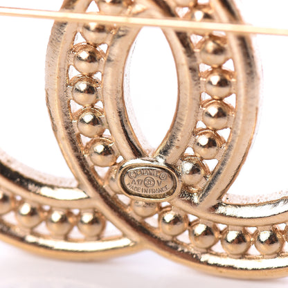 Chanel Pearl Crystal Baguette CC Brooch Gold 3 of 3