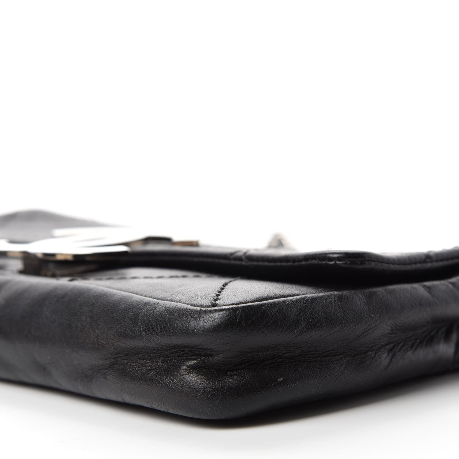 Chanel Lambskin Diamond Stitched CC East West Flap Black 7 of 12