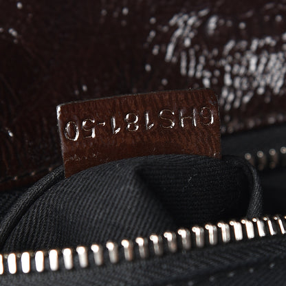 Chloe Crinkled Patent Betty Shoulder Bag Chocolate 9 of 12