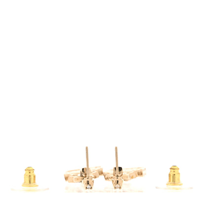 Chanel Crystal CC Quilted Flap Bag Drop Earrings Gold 3 of 5