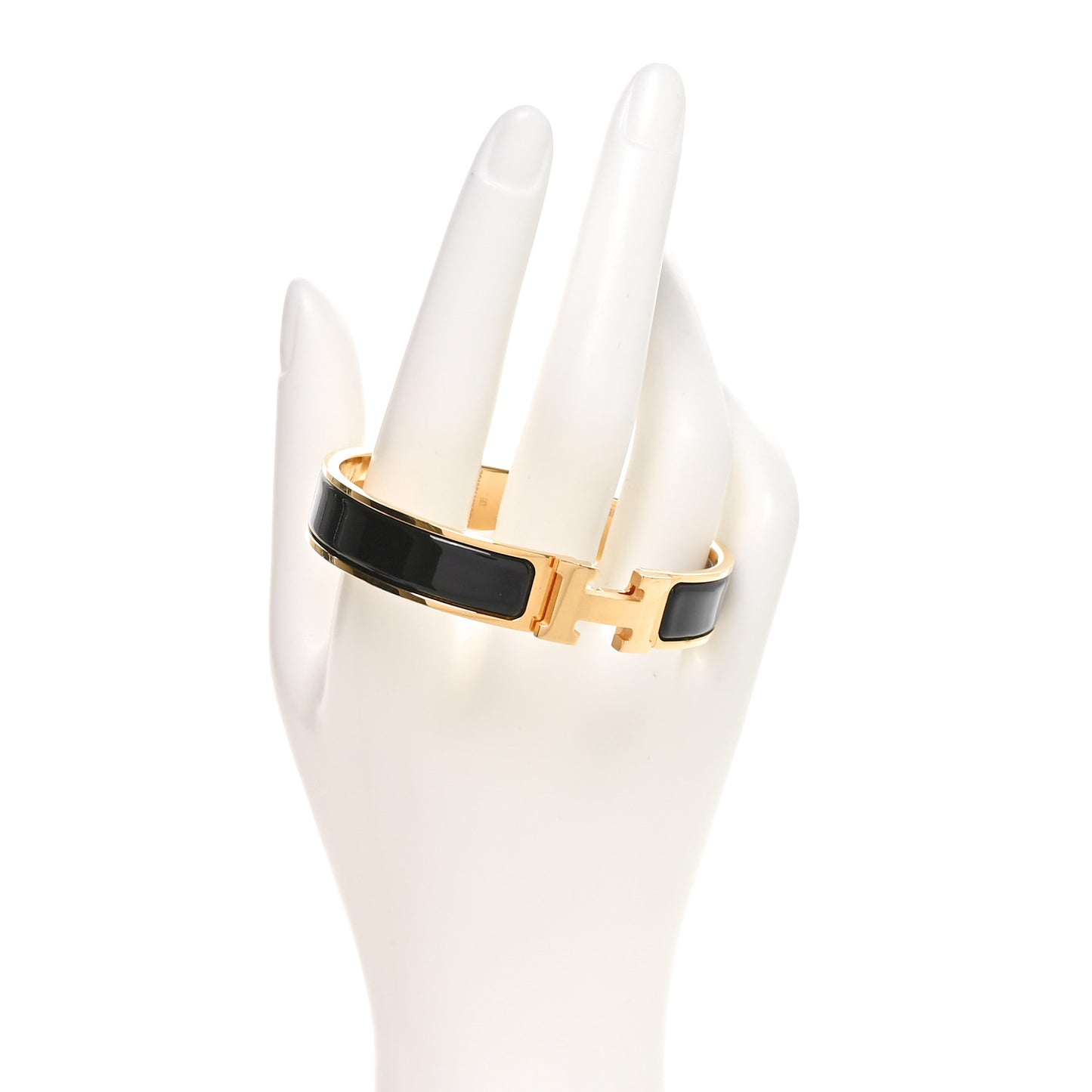 Enamel Narrow Clic Clac H Bracelet GM Black
