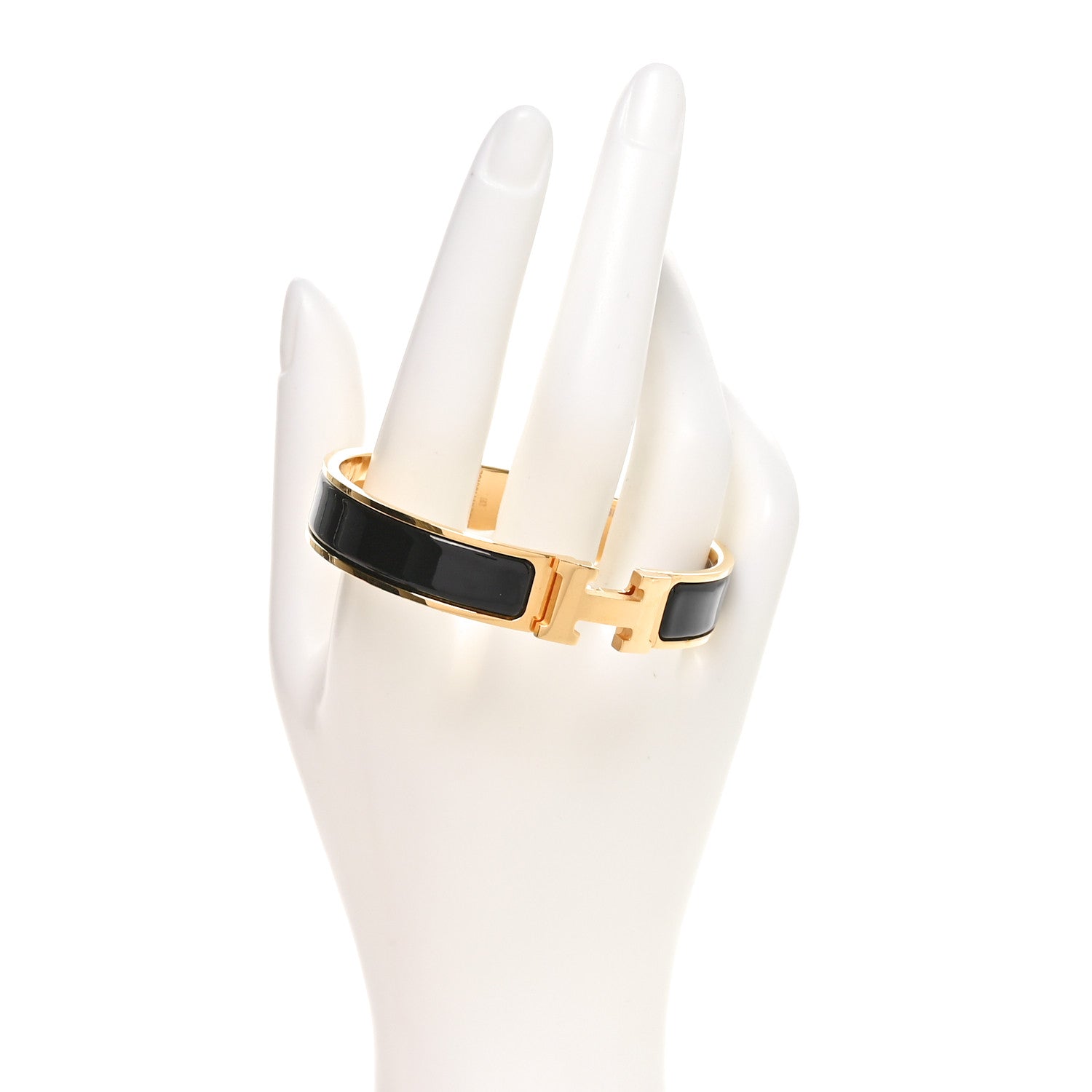 Hermes Enamel Narrow Clic Clac H Bracelet GM Black 2 of 5