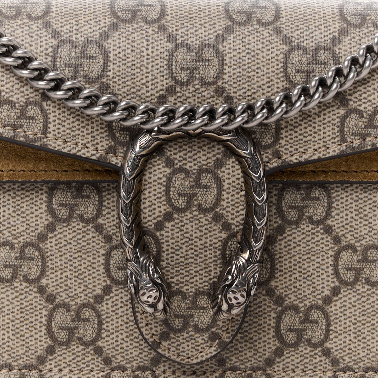 GG Supreme Monogram Super Mini Dionysus Shoulder Bag Taupe