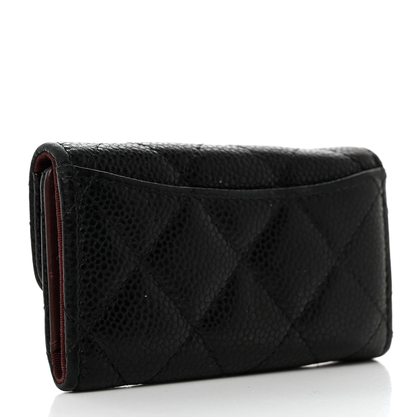 Caviar Quilted 6 Key Holder Black
