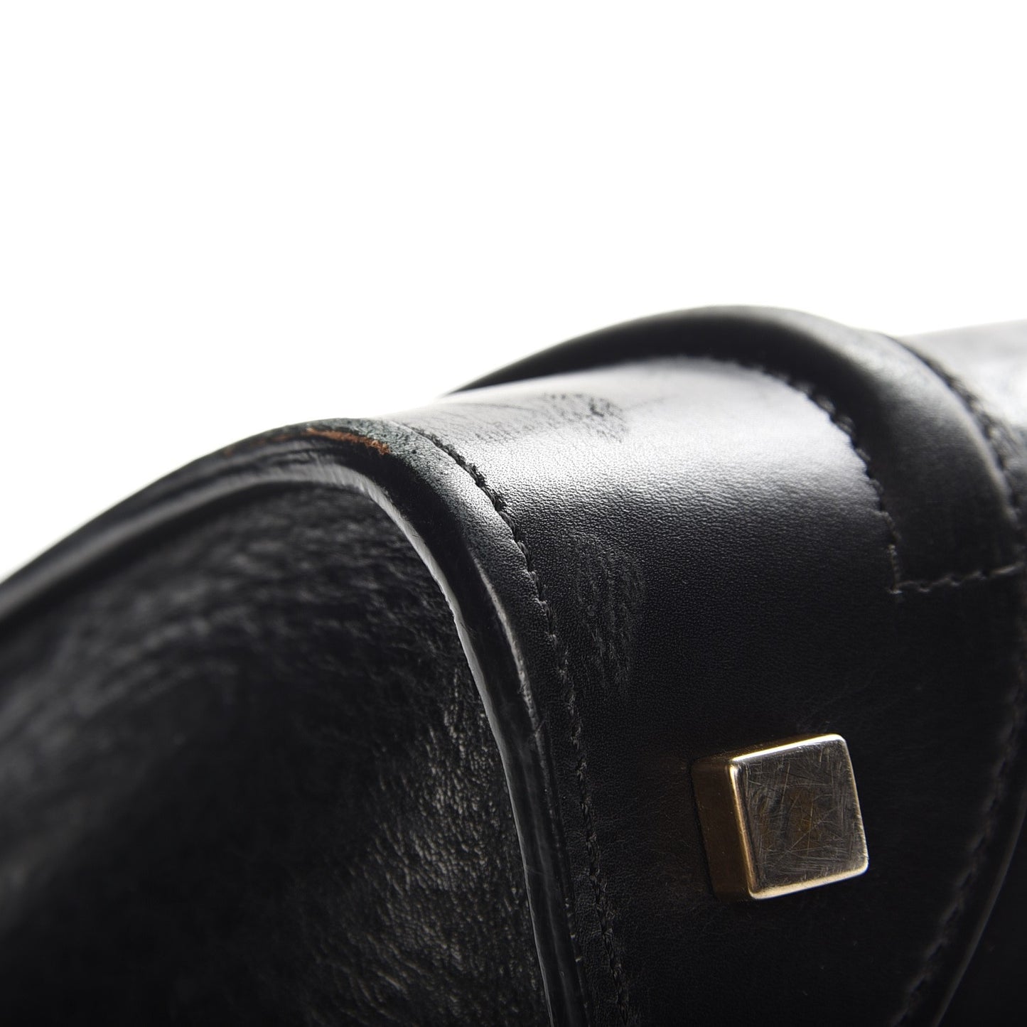 Calfskin Astrakhan Embossed Mini Luggage Black