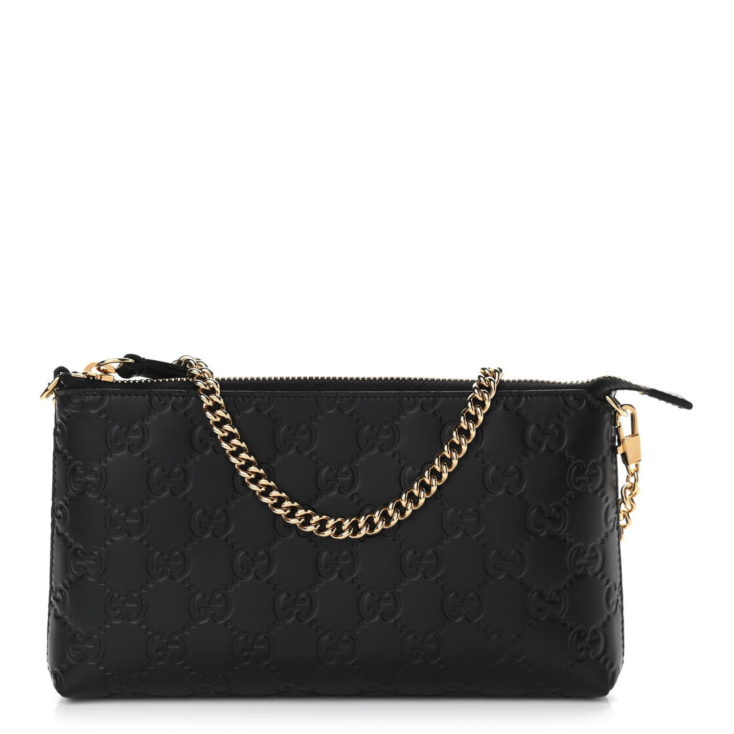 Gucci Guccissima Signature Wrist Wallet Black 1 of 11