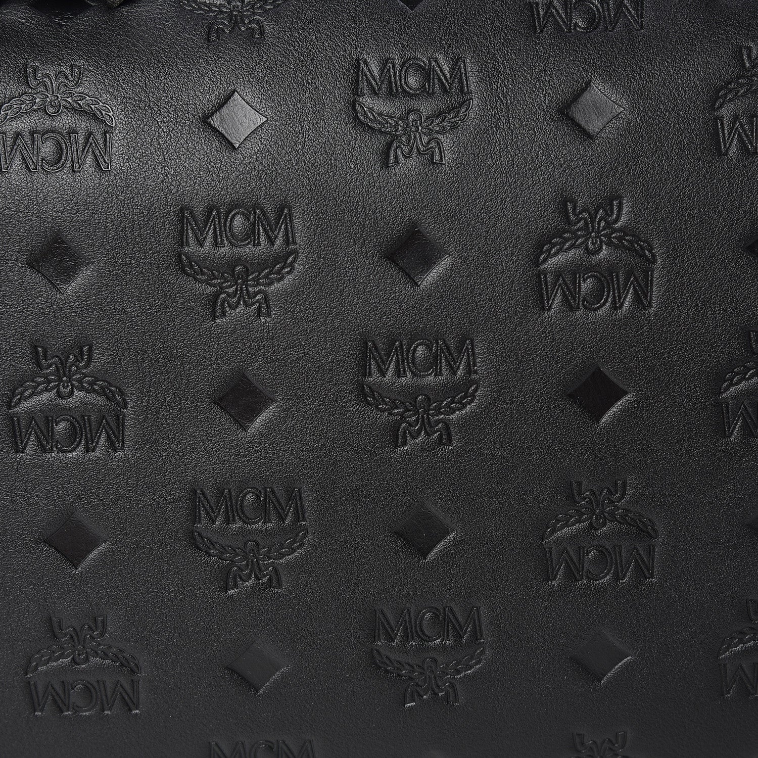 MCM Calfskin Ottomar Monogram Essential Boston Bag Black 8 of 10