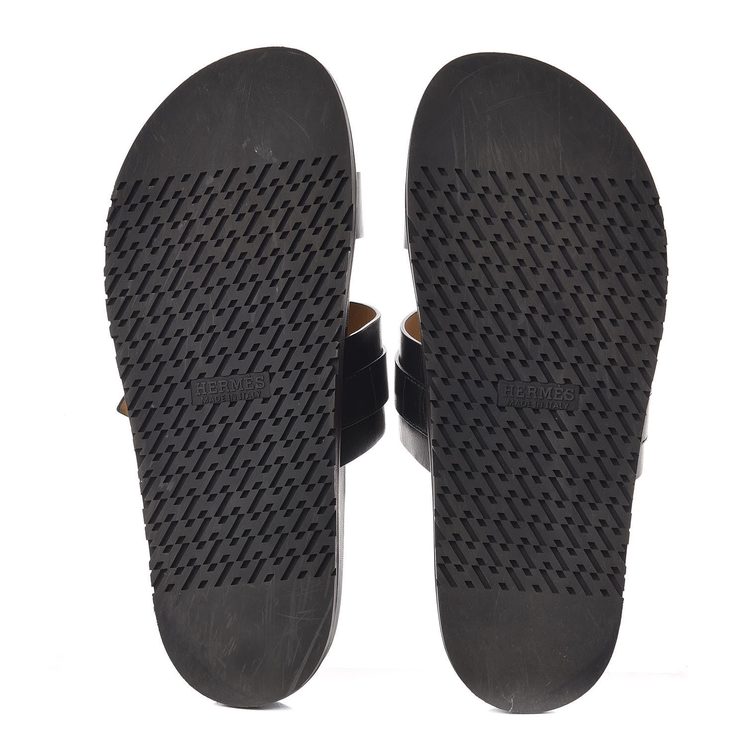Hermes Calfskin Mens Tao Sandals 44 Black 5 of 8