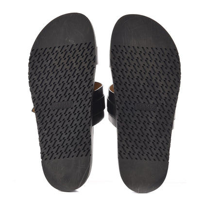 Hermes Calfskin Mens Tao Sandals 44 Black 5 of 8