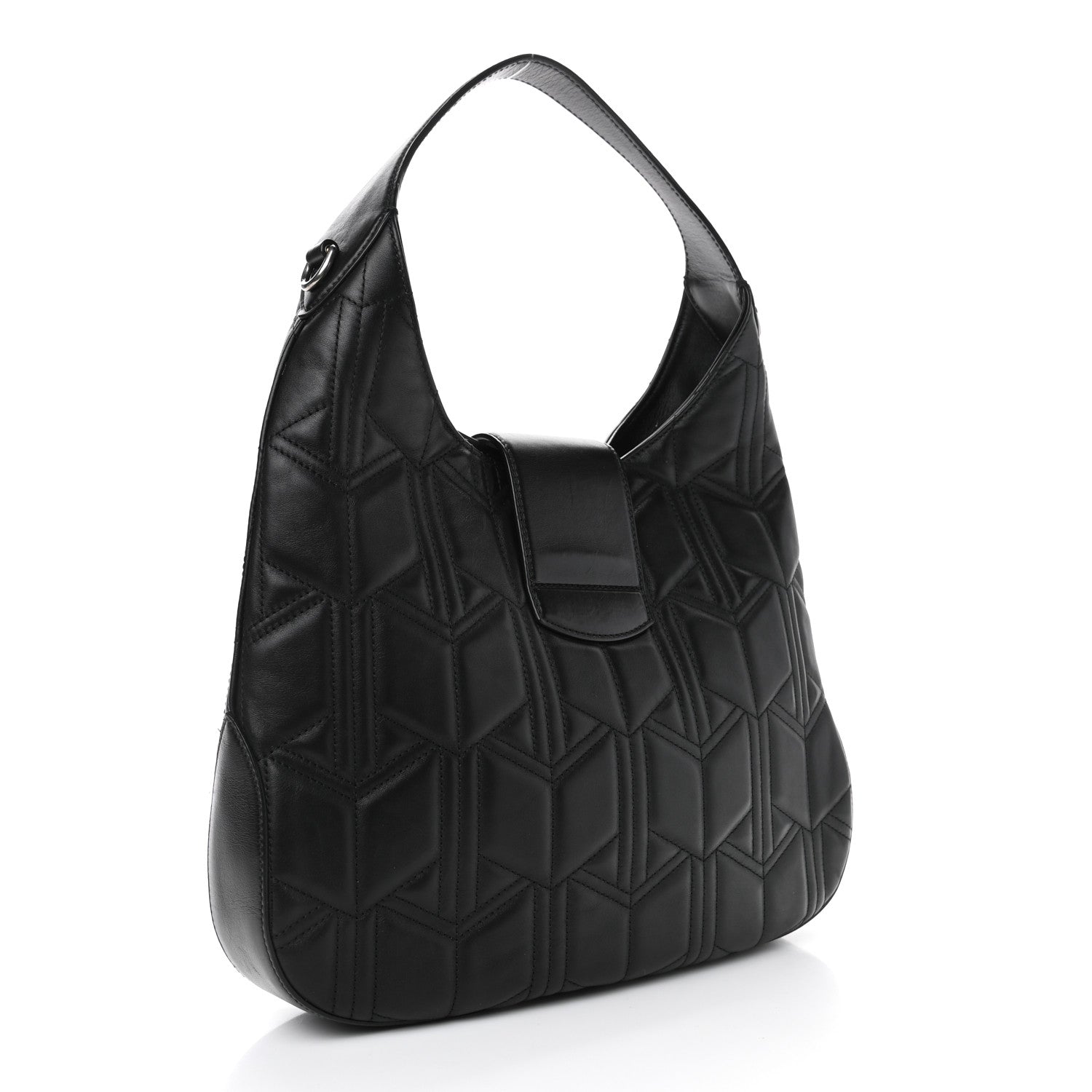 Gucci Calfskin Web Quilted Medium Dionysus Hobo Black 2 of 4