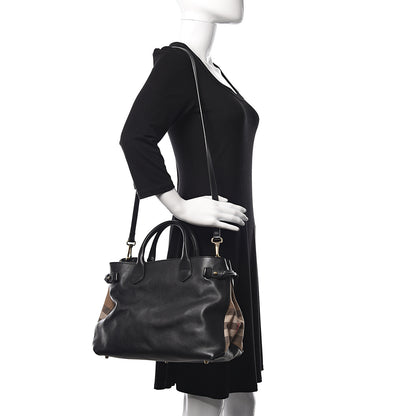 Burberry Smooth Calfskin Medium Banner Tote Black 2 of 10