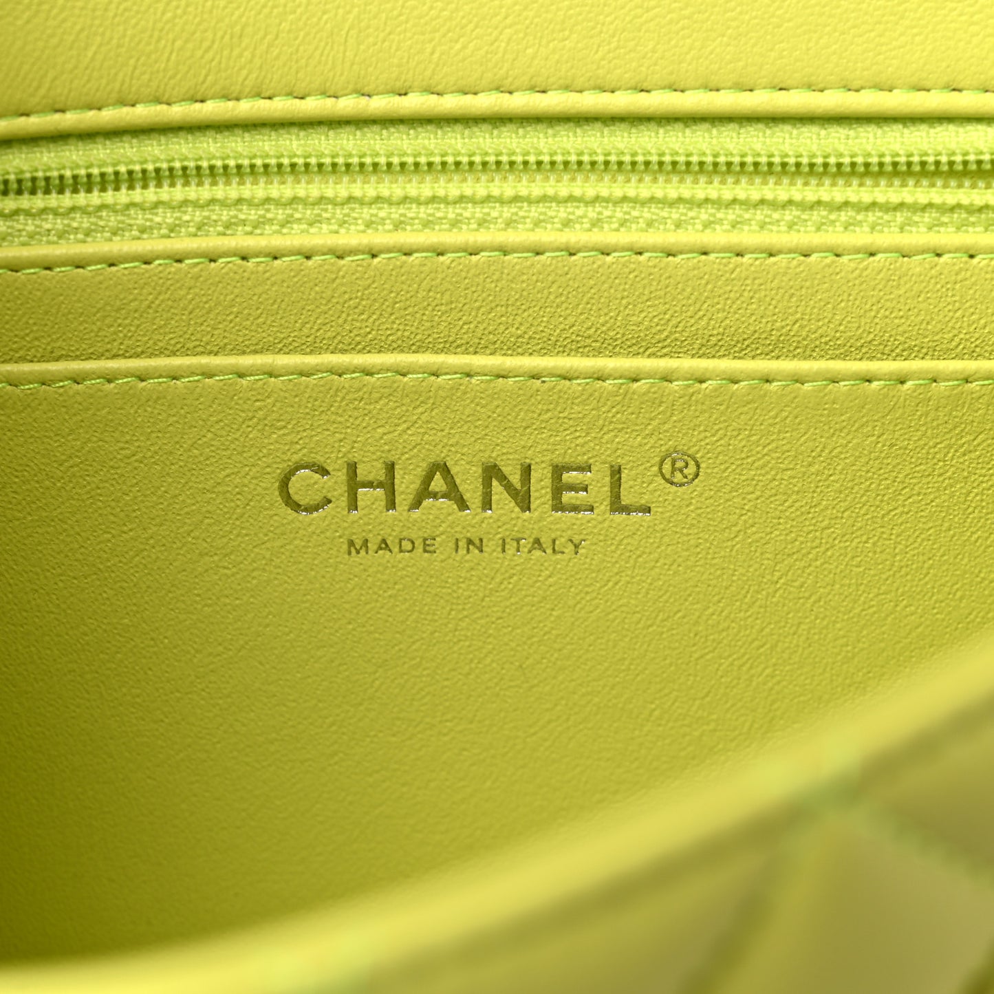 Lambskin Quilted Mini Rectangular Flap Yellow