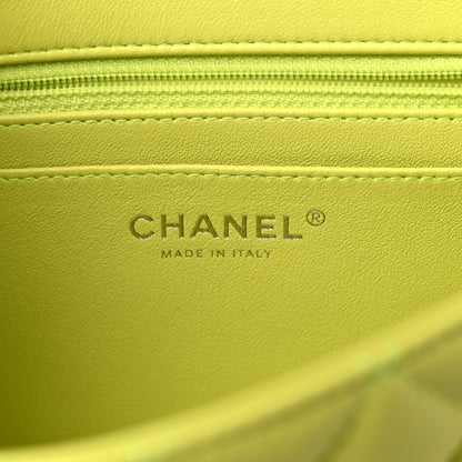 Chanel Lambskin Quilted Mini Rectangular Flap Yellow 6 of 11
