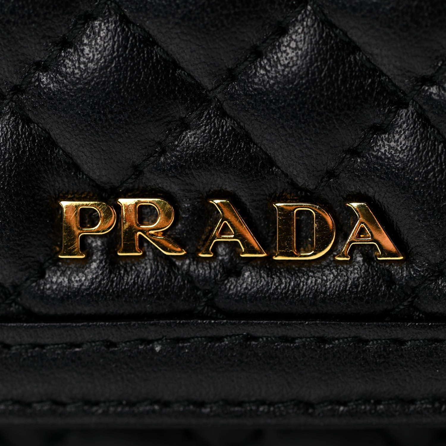 Prada Soft Calfskin Quilted Chain Wallet Black 8 of 17