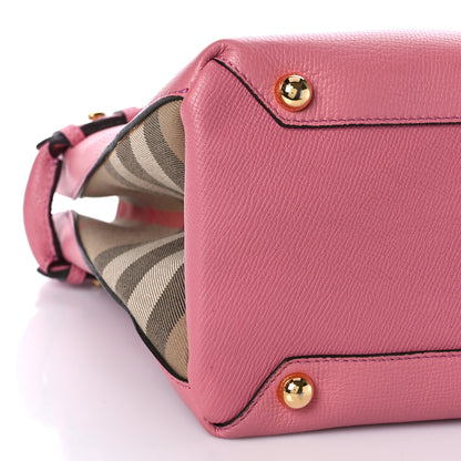 Burberry Grainy Calfskin House Check Medium Banner Tote Mauve Pink 8 of 10