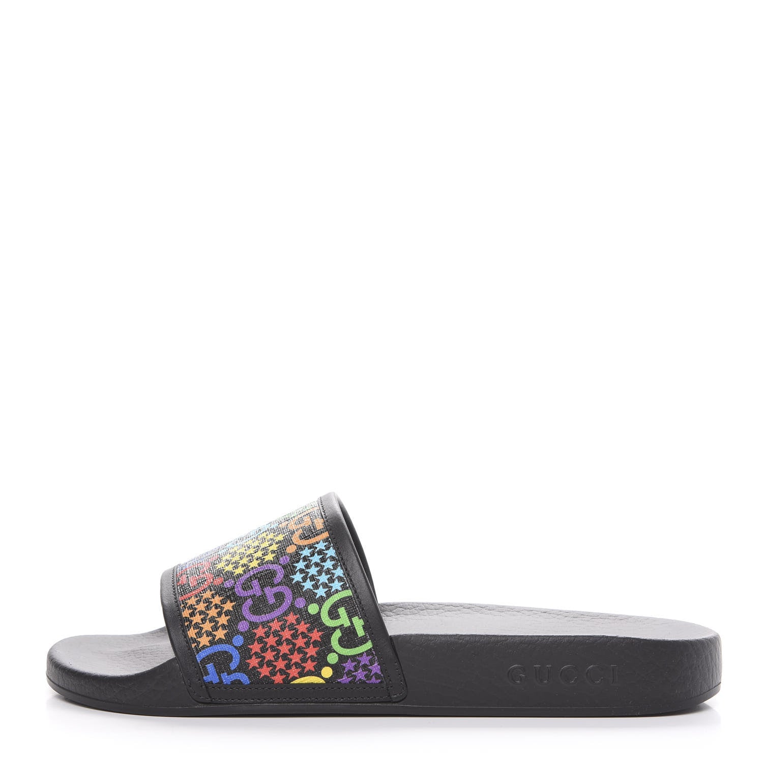 Gucci GG Supreme Monogram Psychedelic Slide Sandals 8 Black Multicolor 1 of 7