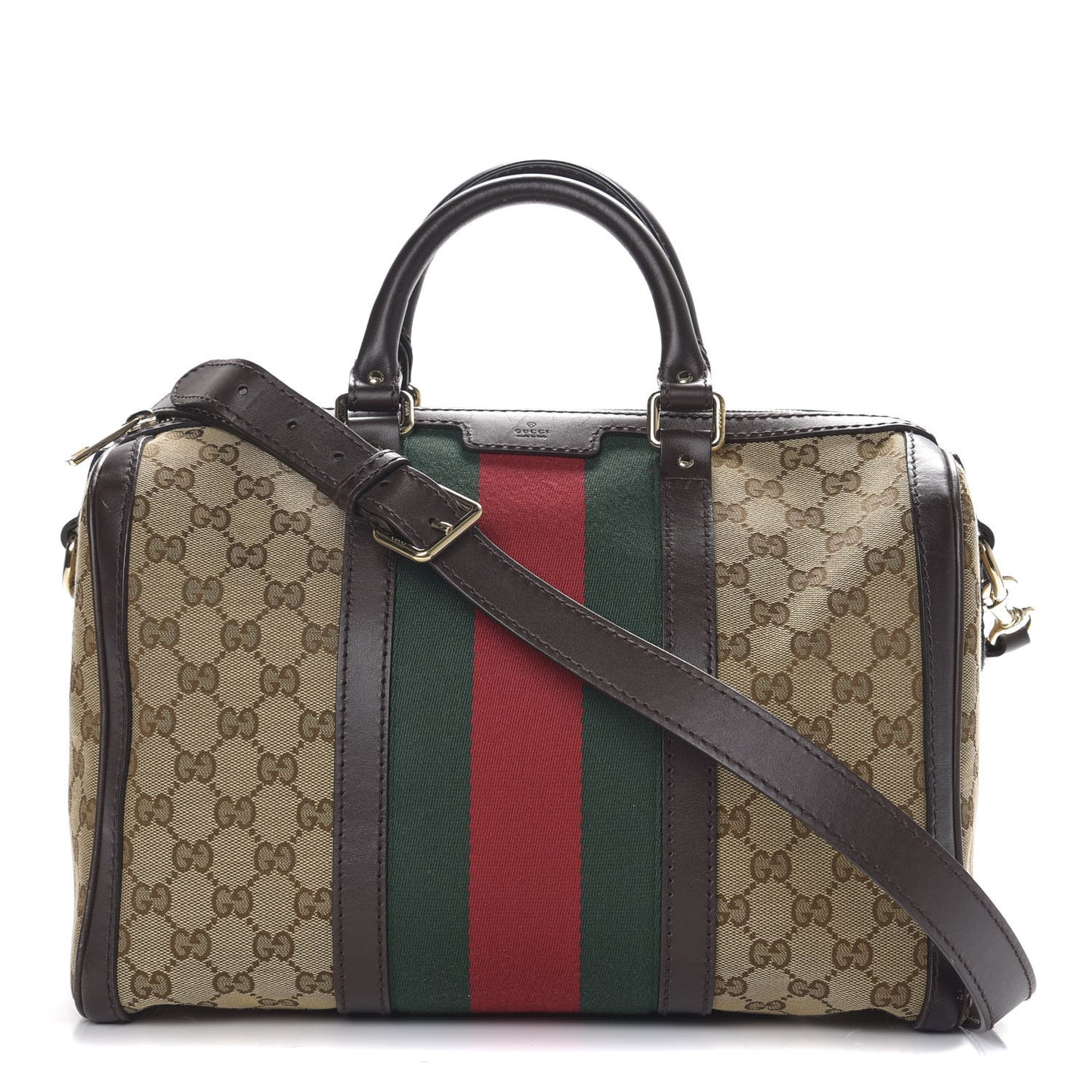 Monogram Vintage Web Medium Boston Dark Brown
