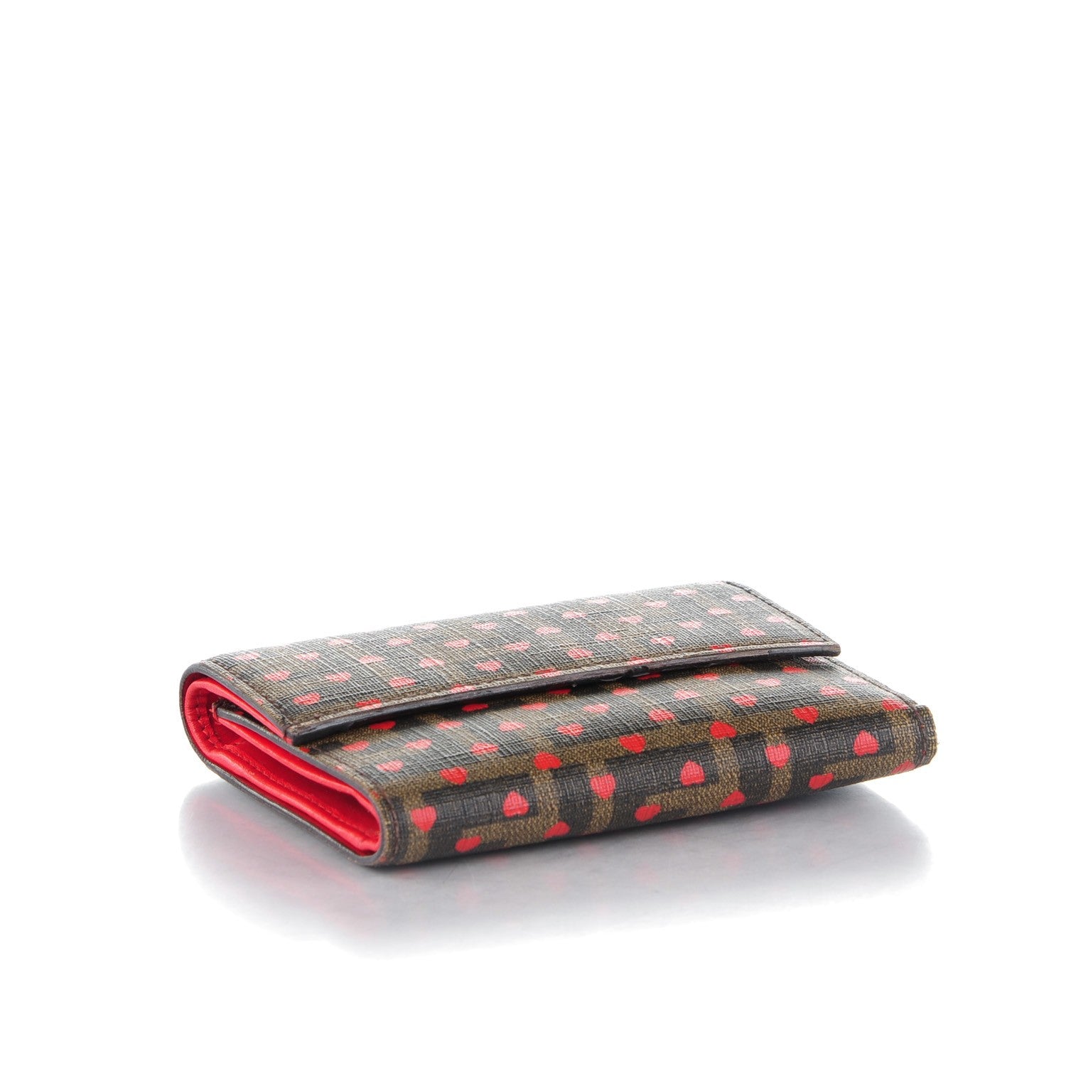Fendi Zucca Hearts Compact Wallet Tobacco 4 of 10