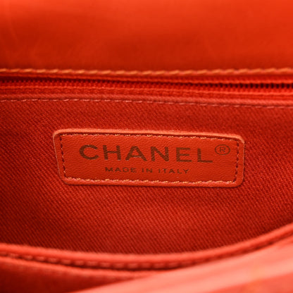 Chanel Calfskin Chevron Quilted Mini Coco Handle Flap Orange 6 of 12