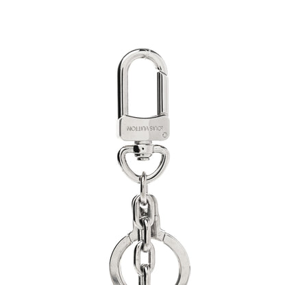 Louis Vuitton Metal Palladiium Finish LV Initiales Bag Charm Key Holder Silver 3 of 4