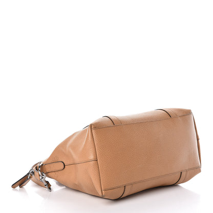 Gucci Pebbled Calfskin Medium GG Convertible Dome Satchel Beige 5 of 15
