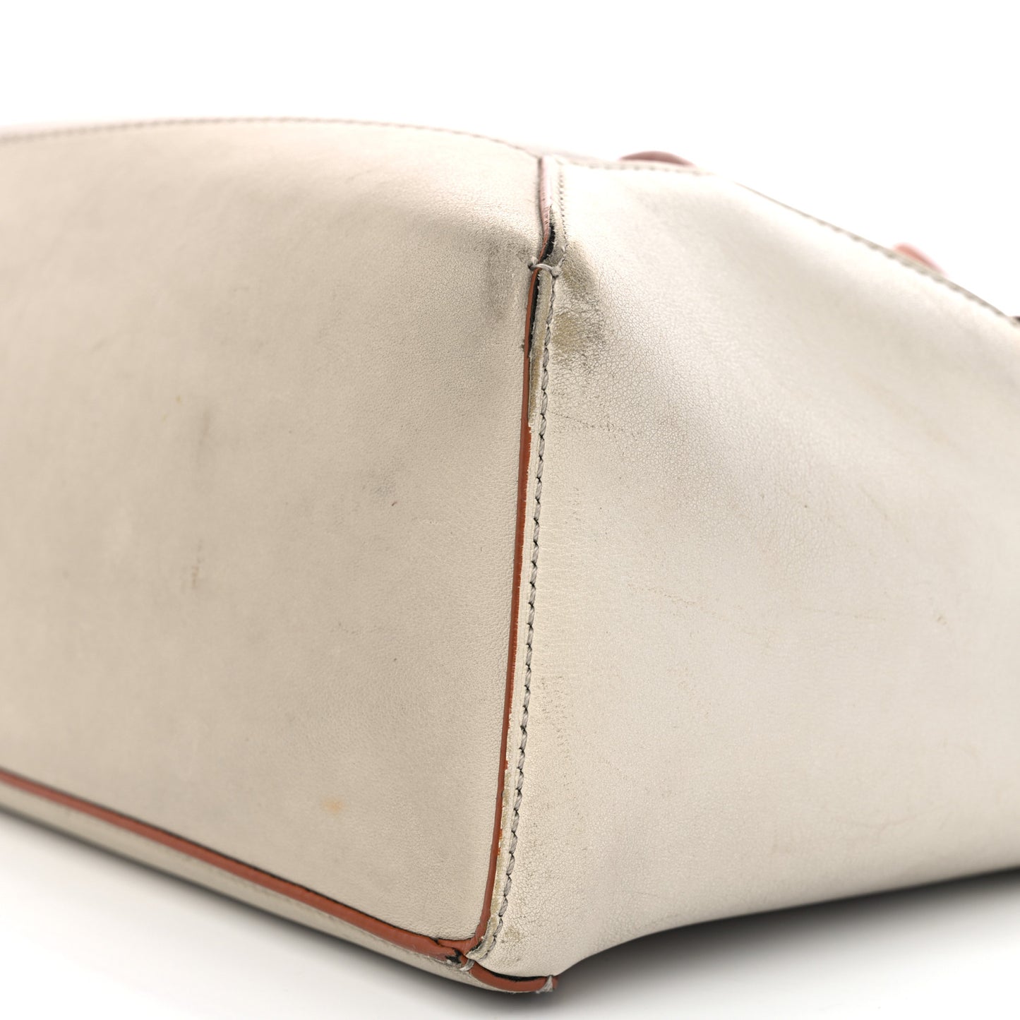 Calfskin Small Puzzle Edge Bag Ghost Soft White