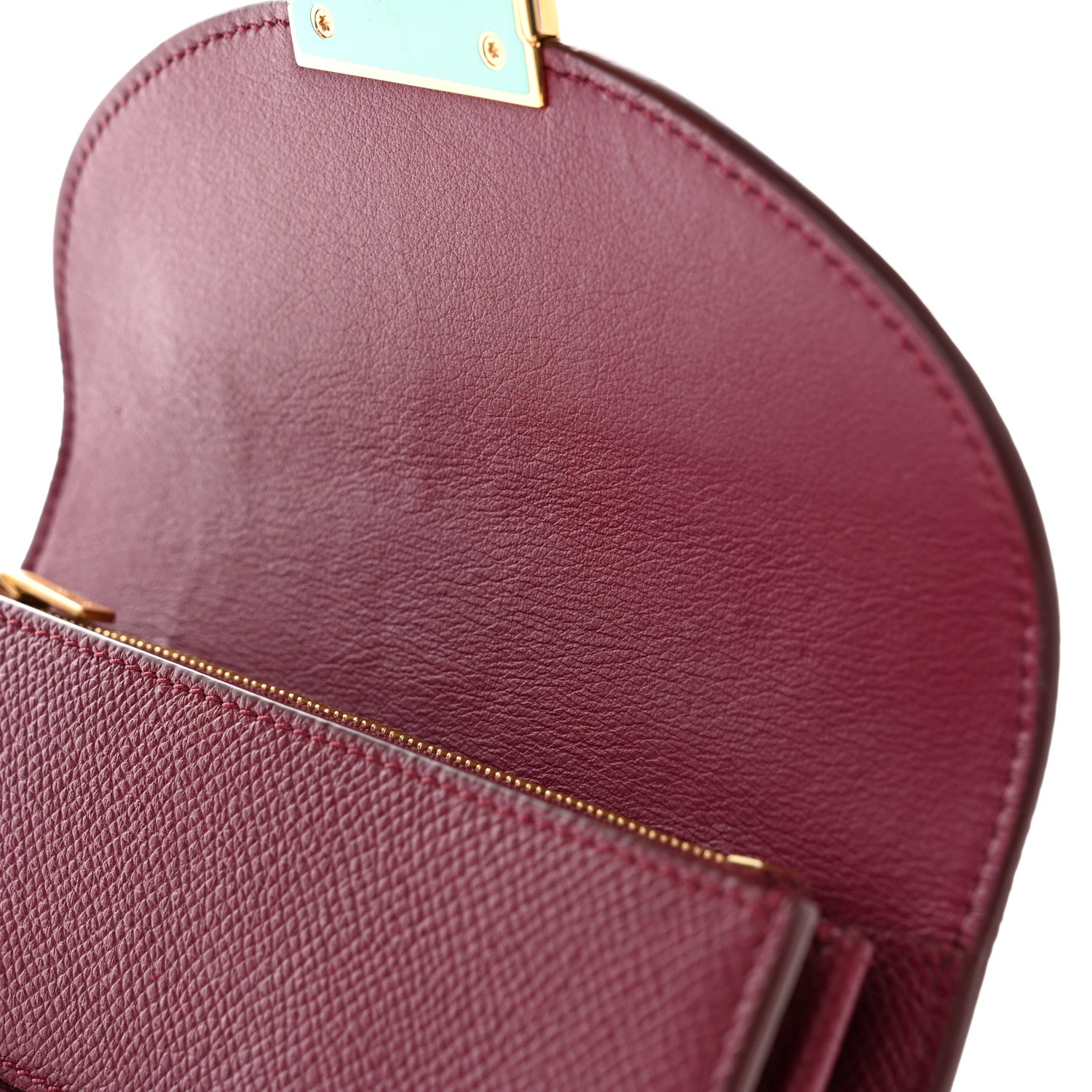 Celine Grained Calfskin Medium Trotteur Multifunction Flap Wallet Plum 14 of 15