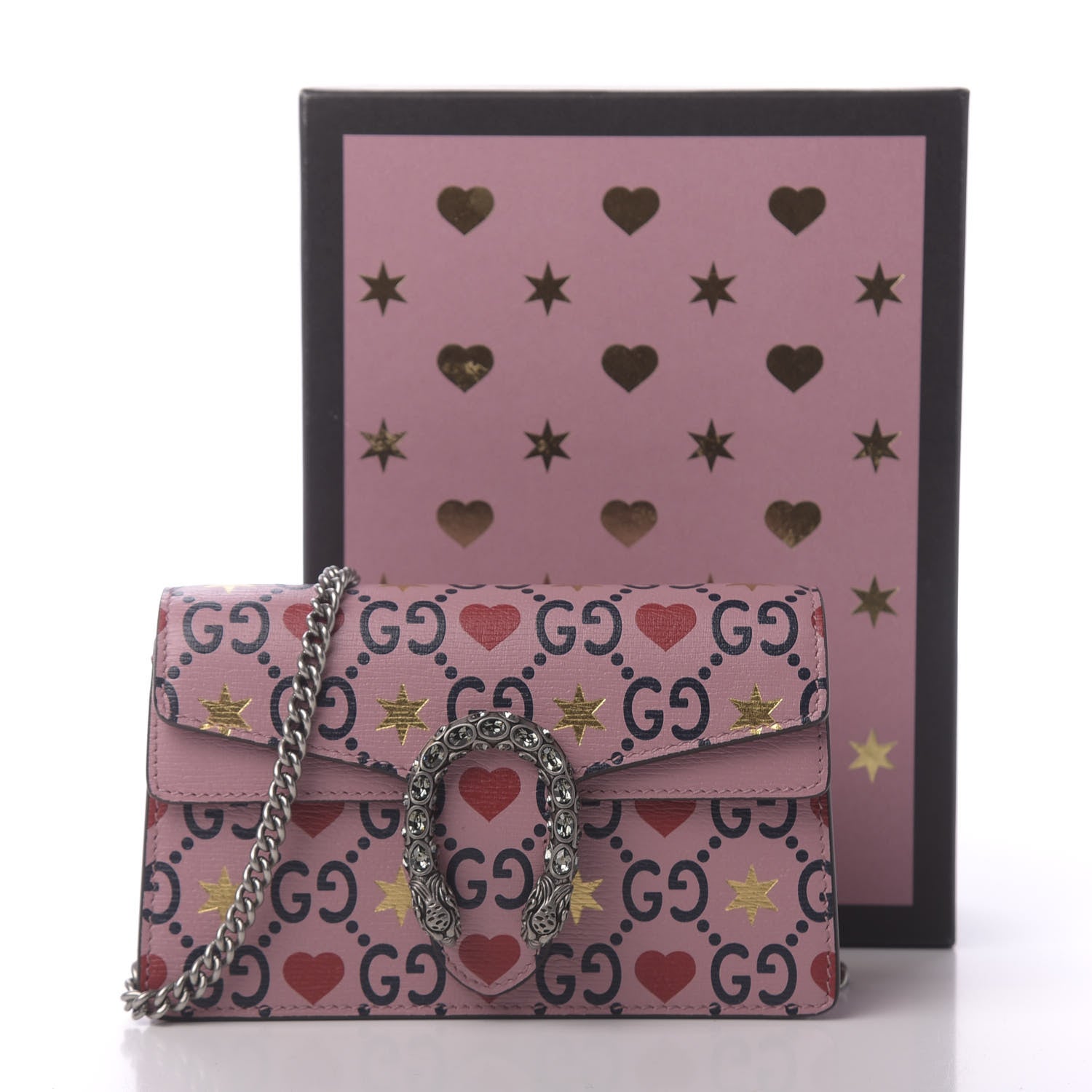 Gucci Calfskin Valentine's Day Exclusive Super Mini Dionysus Shoulder Bag 10 of 10