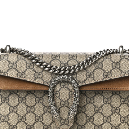 Gucci GG Supreme Monogram Suede Crystal Small Dionysus Shoulder Bag Beige Ebony Taupe 8 of 15