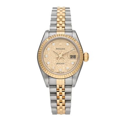 Rolex Stainless Steel 18K Yellow Gold Diamond 26mm Oyster Perpetual Datejust Watch Champagne Jubilee 79173 1 of 5
