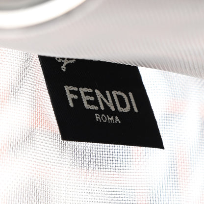 Fendi Mesh Vitello Century Cuoio FF 1974 Large Runaway Shopper Tote Marrone Black Ebano 9 of 9