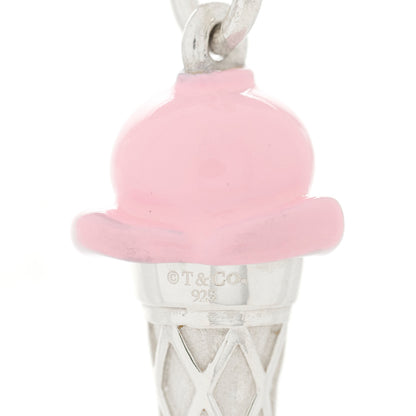 Tiffany Sterling Silver Enamel Ice Cream Cone Charm Pink 3 of 3