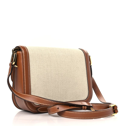Prada Mistolino Vitello Embleme Flap Shoulder Bag Naturale Cognac 3 of 8