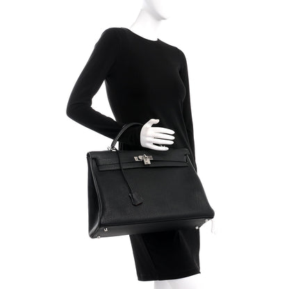 Hermes Fjord Horseshoe Kelly Retourne 40 Black Rouge H 2 of 34