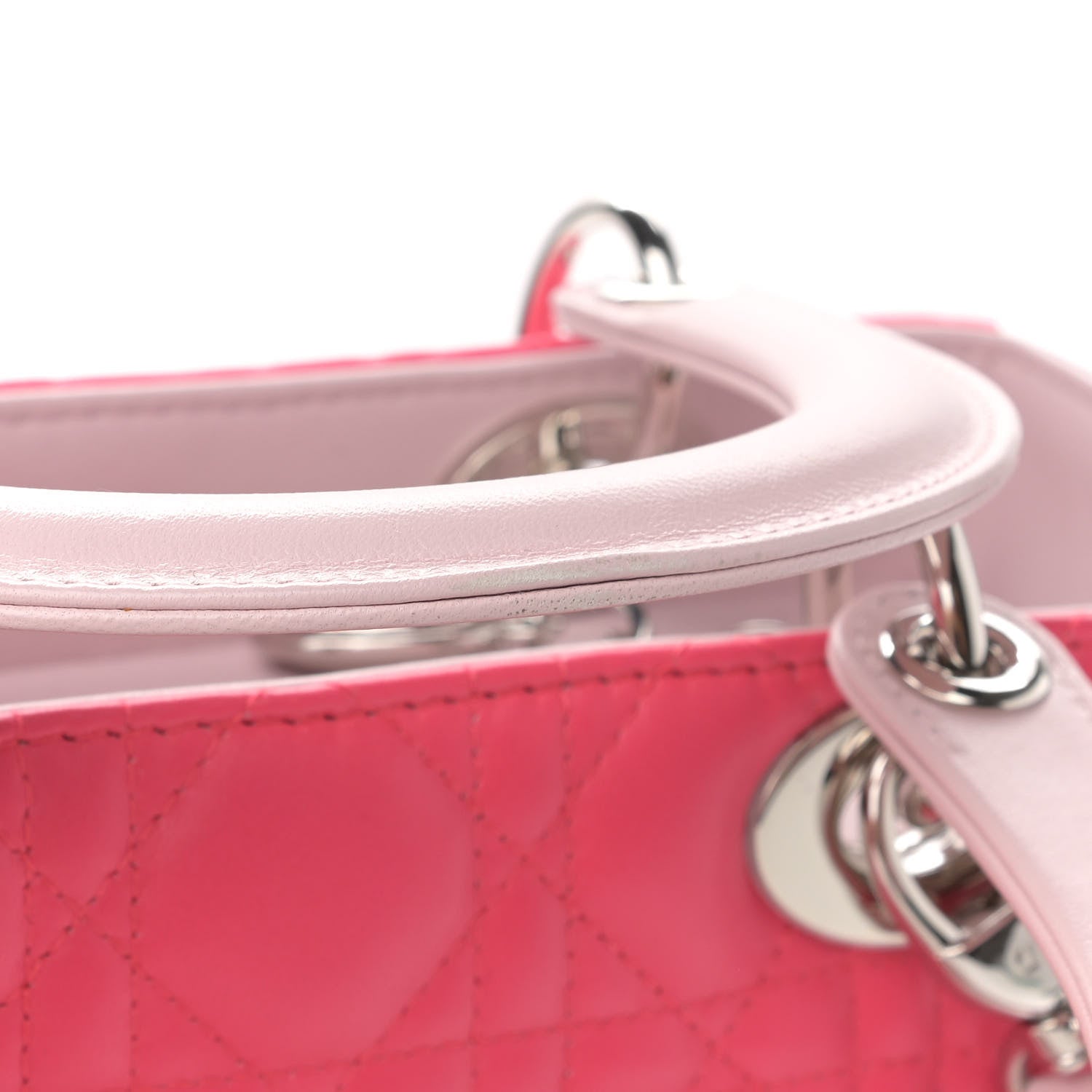 Christian Dior Lambskin Cannage Medium Tri-Color Lady Dior Fuchsia 12 of 14