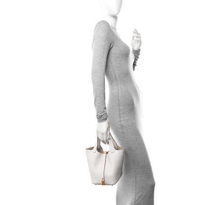 Hermes Taurillon Clemence Picotin Lock 18 PM Gris Pale 2 of 11