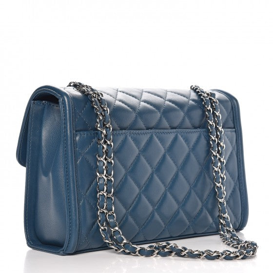 Chanel Lambskin Quilted Large Geometric Flap Dark Blue 4 of 8