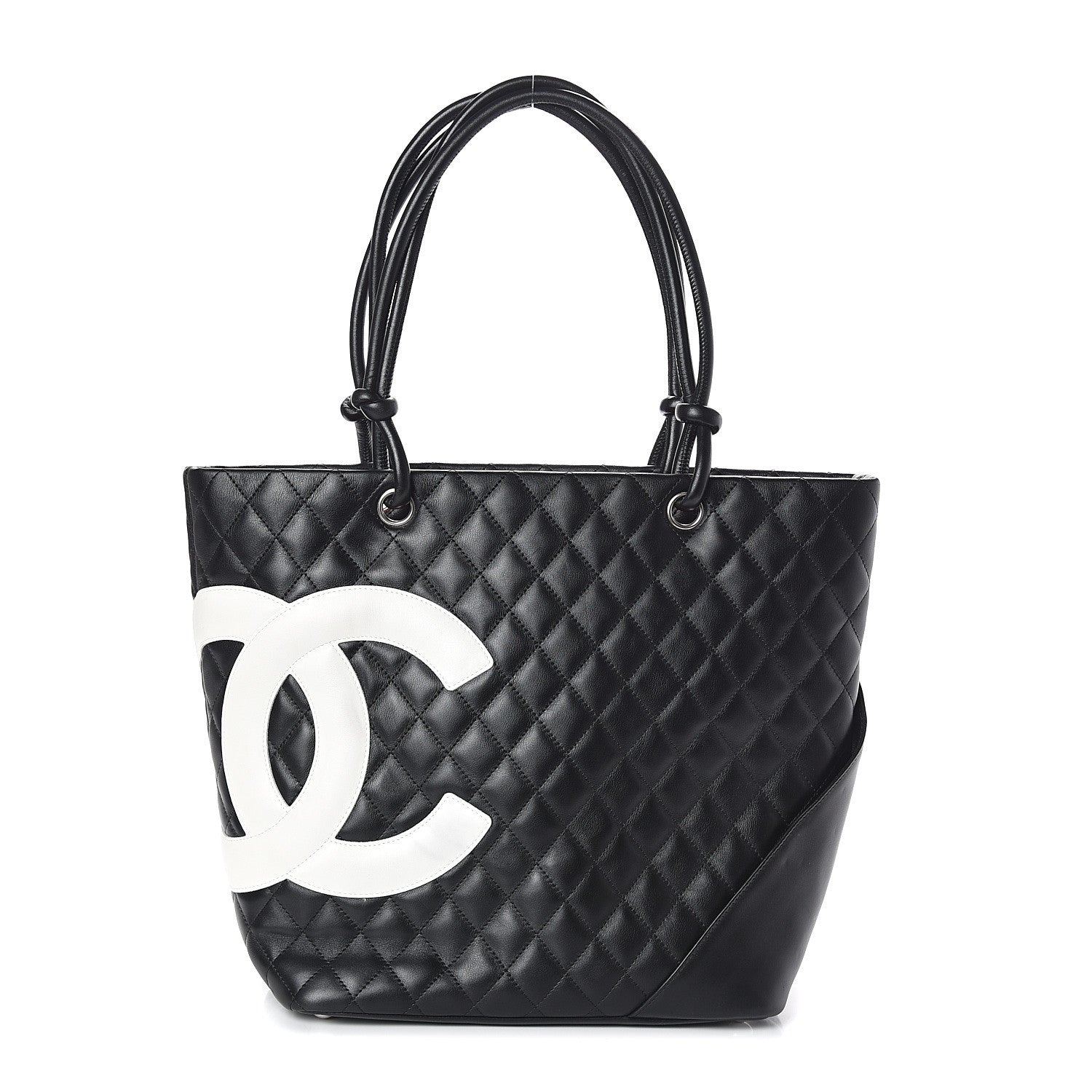 Chanel Calfskin Quilted Large Cambon Tote Black White 1 of 9