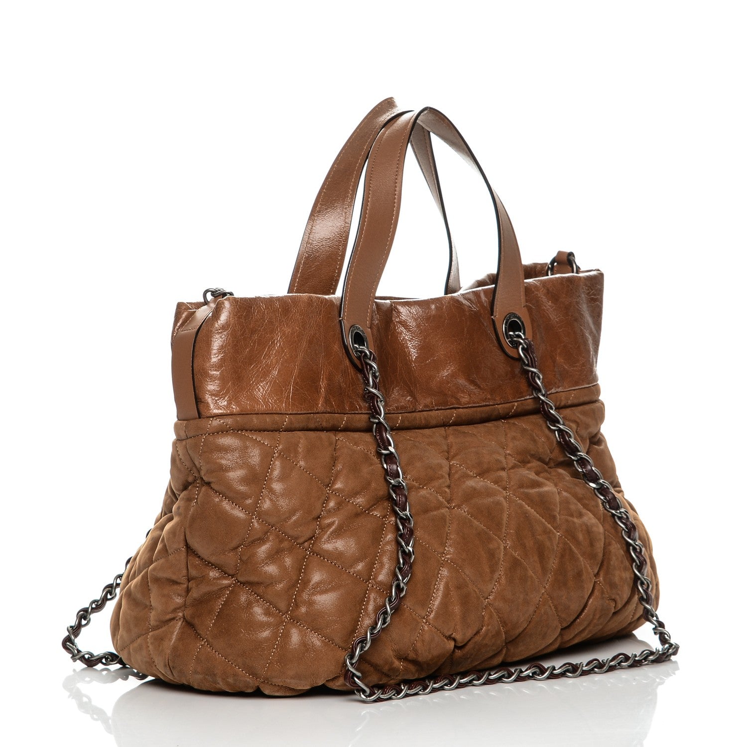 Chanel Iridescent Calfskin Quilted Large In The Mix Tote Light Brown 3 of 7
