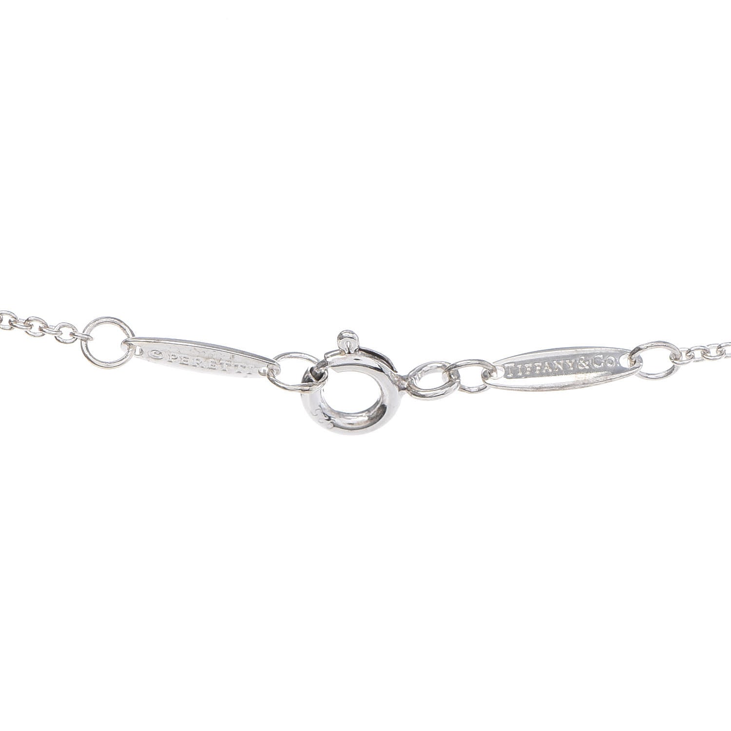 Tiffany Sterling Silver Diamond .05ct Elsa Peretti Diamonds by the Yard Pendant Necklace 5 of 6