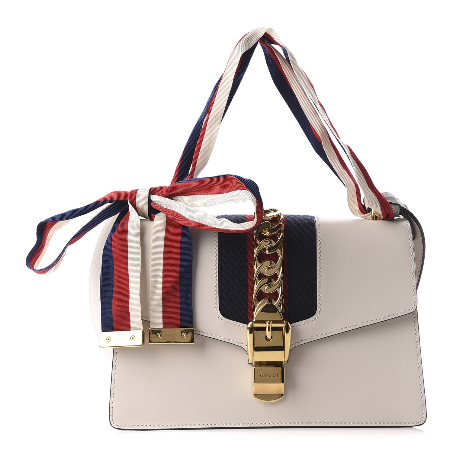 Gucci Calfskin Small Sylvie Shoulder Bag Off White 1 of 8
