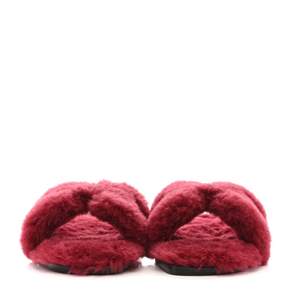 Hermes Woolskin Oran Sandals 39.5 Rouge H 3 of 9