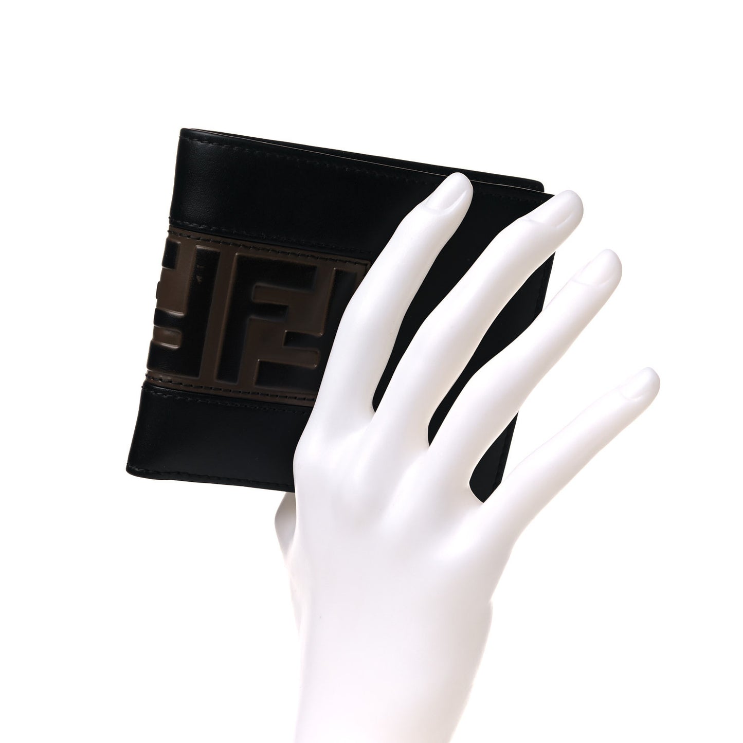 Vitello Liberty Bi-Color FF 1974 Embossed Inlay Bi-Fold Wallet Black