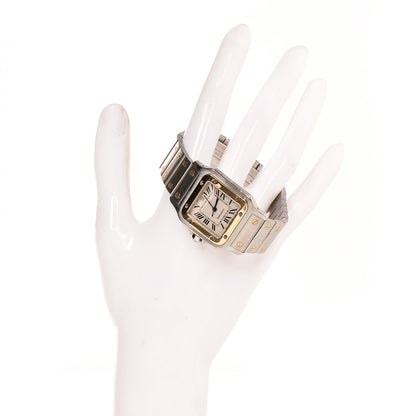 Cartier Stainless Steel 18K Yellow Gold 29mm Santos De Galbee Quartz Watch 2 of 10