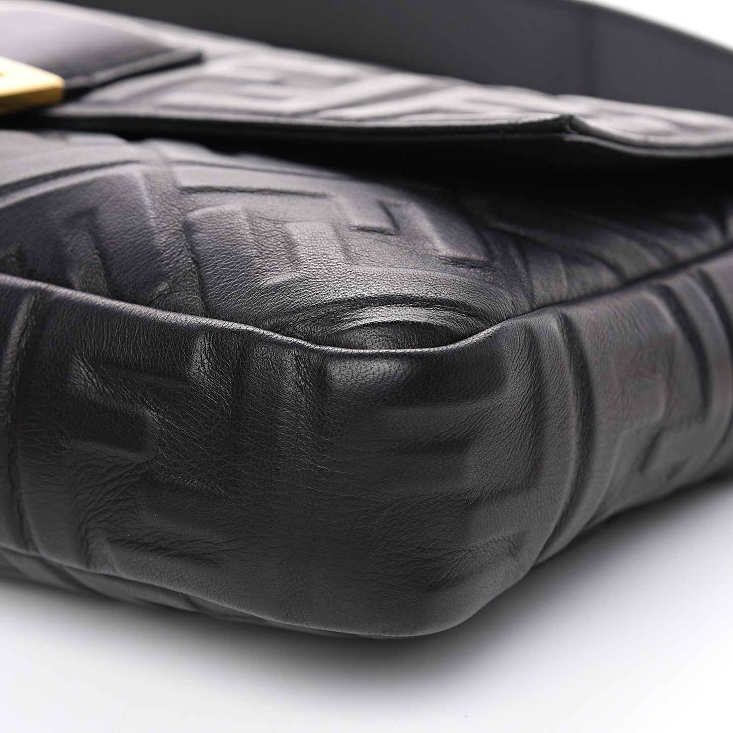 Nappa FF 1974 Embossed Large Baguette Black