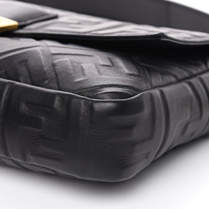 Fendi Nappa FF 1974 Embossed Large Baguette Black 8 of 9