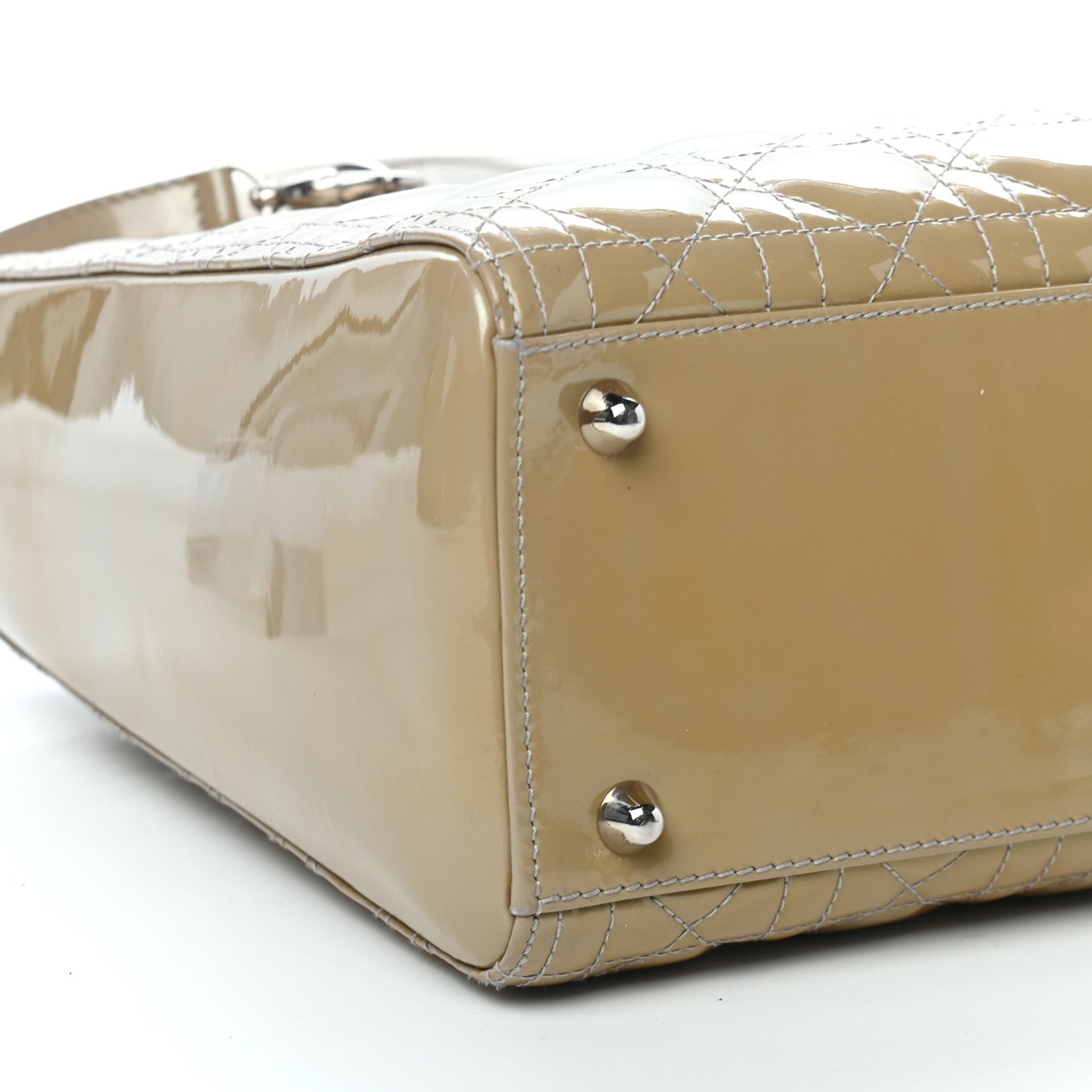 Christian Dior Patent Cannage Large Lady Dior Beige 7 of 9